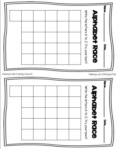 first grade, first day of school, first week of school, race to z, alphabet practice, letter formation