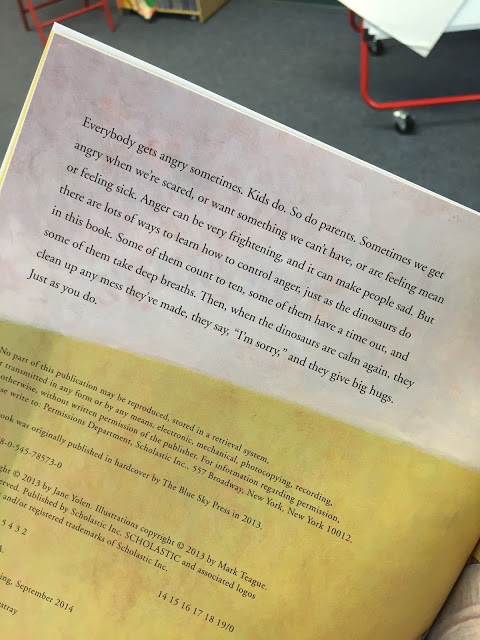 How do Dinosaurs Say I'm Mad is an excellent read aloud during back to school to teach coping skills.
