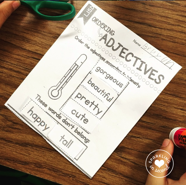 Teaching shades of meaning? It can be a tough skill to teach to first graders. Especially the levels of intensity. Here are some helpful ideas to use when teaching shades of meaning in your classroom!