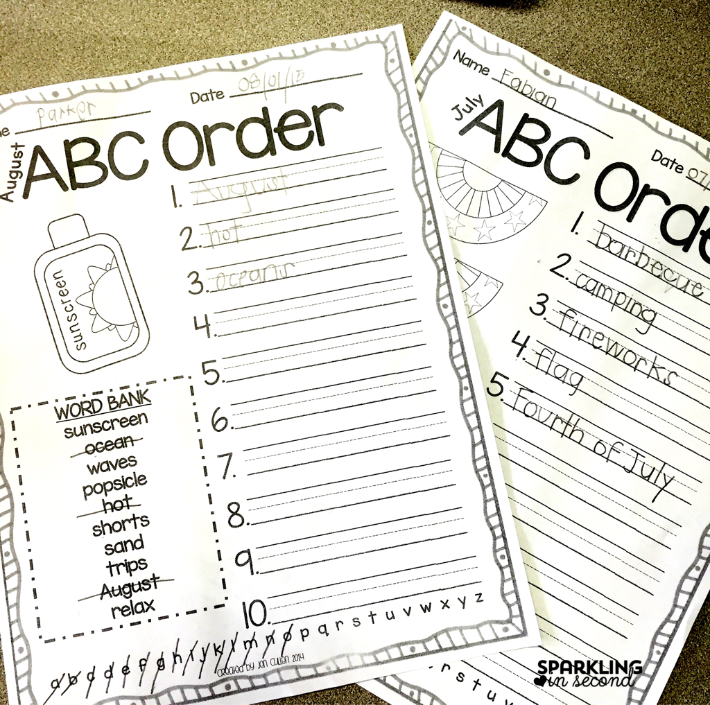 Monthly ABC Order