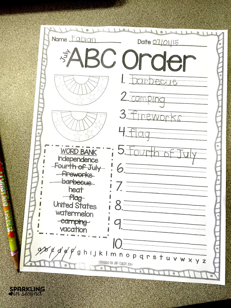 Monthly ABC order