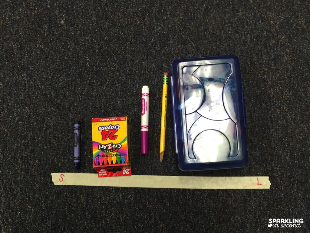 Introduce measurement using this measurement activity. This inquiry based activity has kids talking and thinking math with comparing three objects!