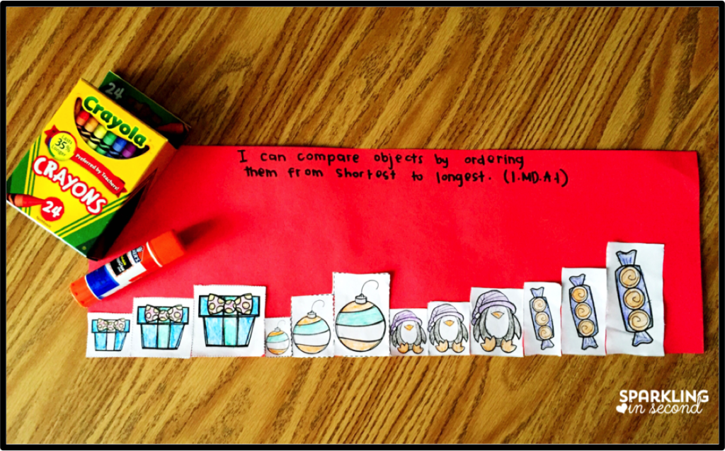 Introduce measurement using this measurement activity. This inquiry based activity has kids talking and thinking math with comparing three objects!