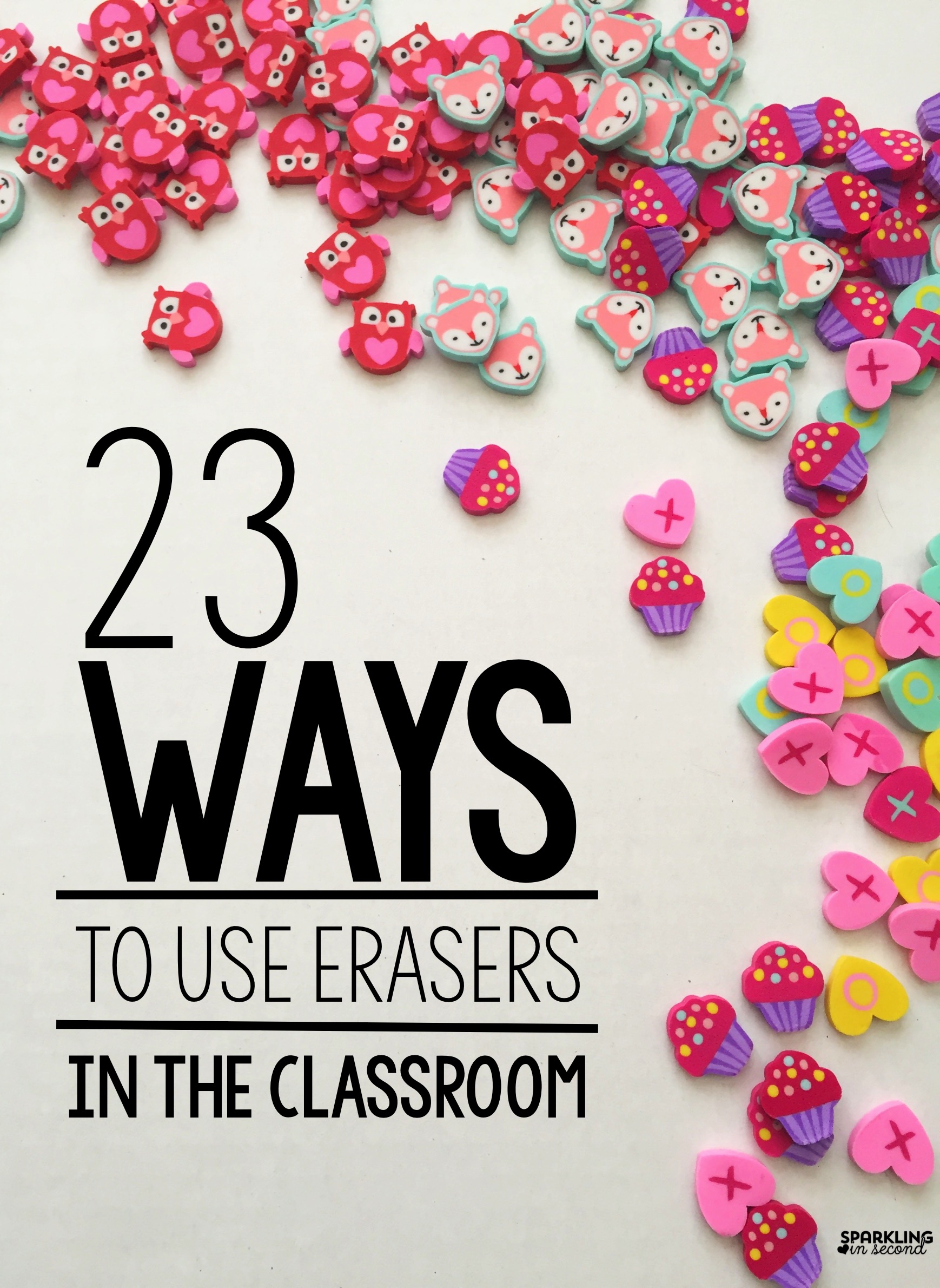 23 educational ideas for Target Dollar Spot erasers. Ideas on how to use them as manipulatives in math, writing, reading, and language. 
