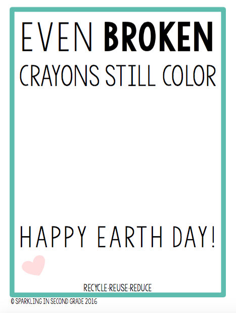 Earth Day is such a wonderful day to celebrate our earth! Here is a fun little gift you can give your students, recycled crayon hearts from melted crayons!
