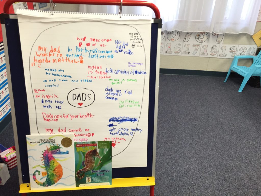 Easy Father's Day ideas and activities for the primary classroom using the book Mister Seahorse!
