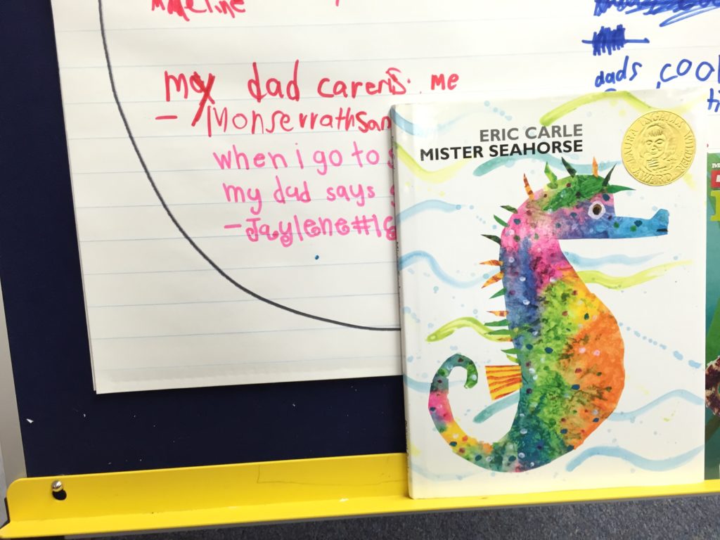 Easy Father's Day ideas and activities for the primary classroom using the book Mister Seahorse!