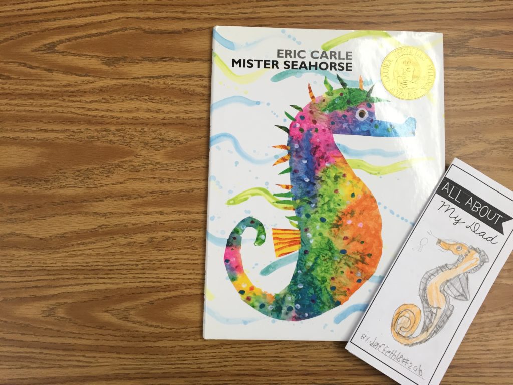 Easy Father's Day ideas and activities for the primary classroom using the book Mister Seahorse!