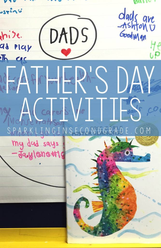 Easy Father's Day ideas and activities for the primary classroom using the book Mister Seahorse!