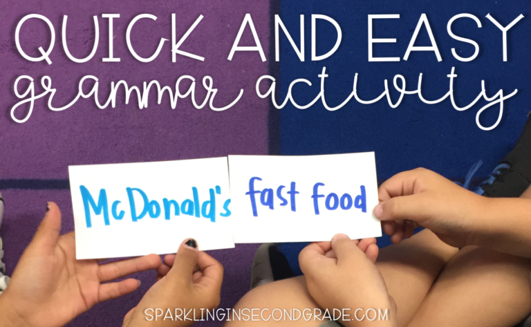 Need a grammar activity that gets your kids up & learning? This activity was first used for common and proper nouns, but can be used for any grammar skill!