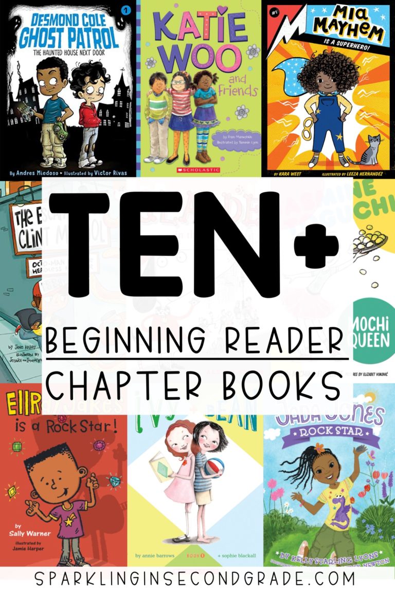 A display of 10 easy chapter books for kids